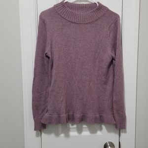 Mock-neck & peplum bottom sweater